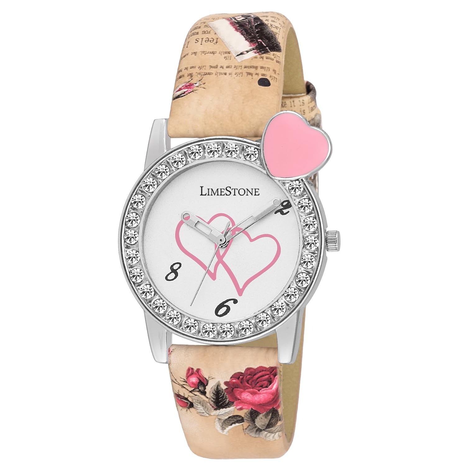 limestone designer strap white dial analogue watch for women's & girl's - (ls1327)