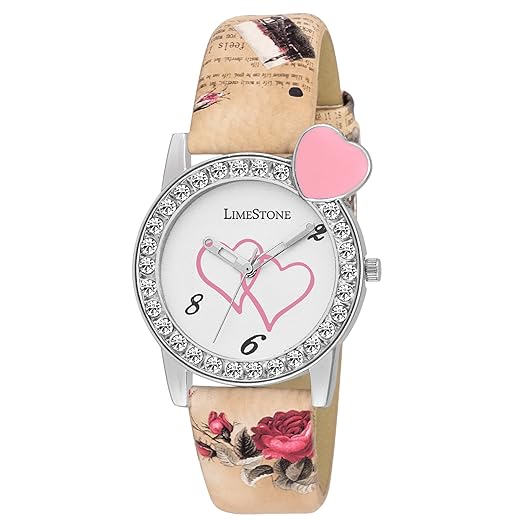 LimeStone Designer Strap White Dial Analogue Watch for Women's & Girl's - (LS1327)
