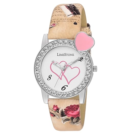 LimeStone Designer Strap White Dial Analogue Watch for Women's & Girl's - (LS1327)