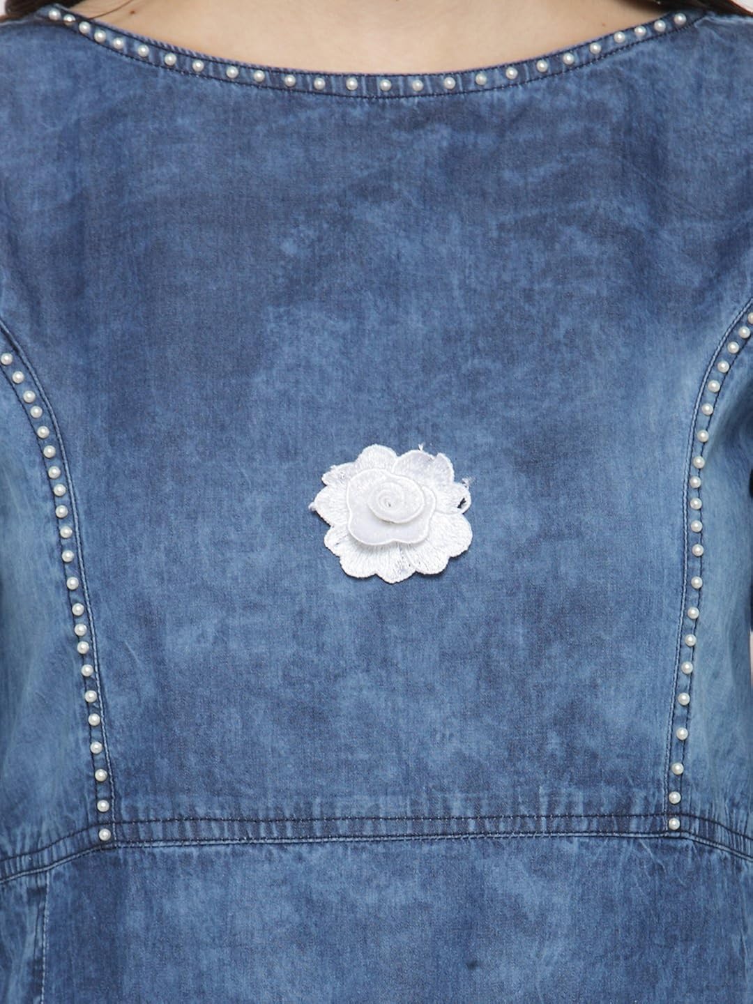 kvsfab women's denim kurti