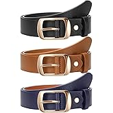 SUOSDEY 3 Pack FashionWomen Belts for Jeans Dresses Pants Ladies Leather Waist Belt with Elegant Buckle, Width 1.3"