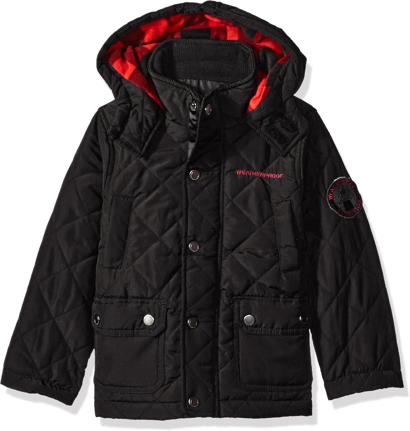 Weatherproof Boys' Quilted Midweight Jacket with Plaid