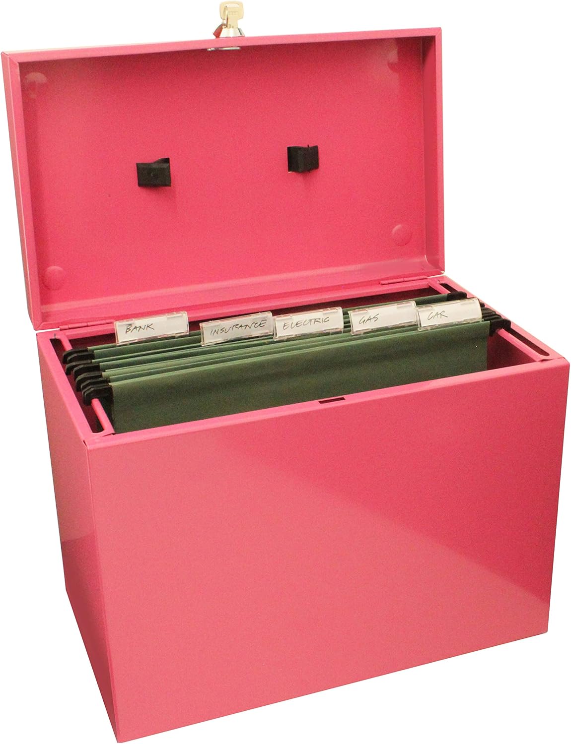 Cathedral - Caja archivadora de metal, A4, color rosa: Amazon.es: Oficina y papelería