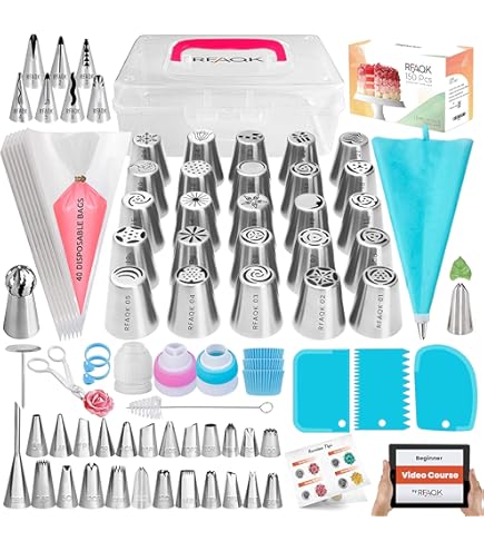 Amazon Flat Piping Tip Russian Cream Piping Nozzles Set Stainless