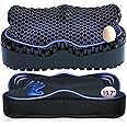Enlarged 19.7" Gel Seat Cushion, Chair Seat Pads for Wheelchair, Gel Cushion Seat for Pressure Coccyx Sciatica Pain Relief, Egg Cushion for Car Office Chair, Cooling Cushion for Long Sitting[Black]