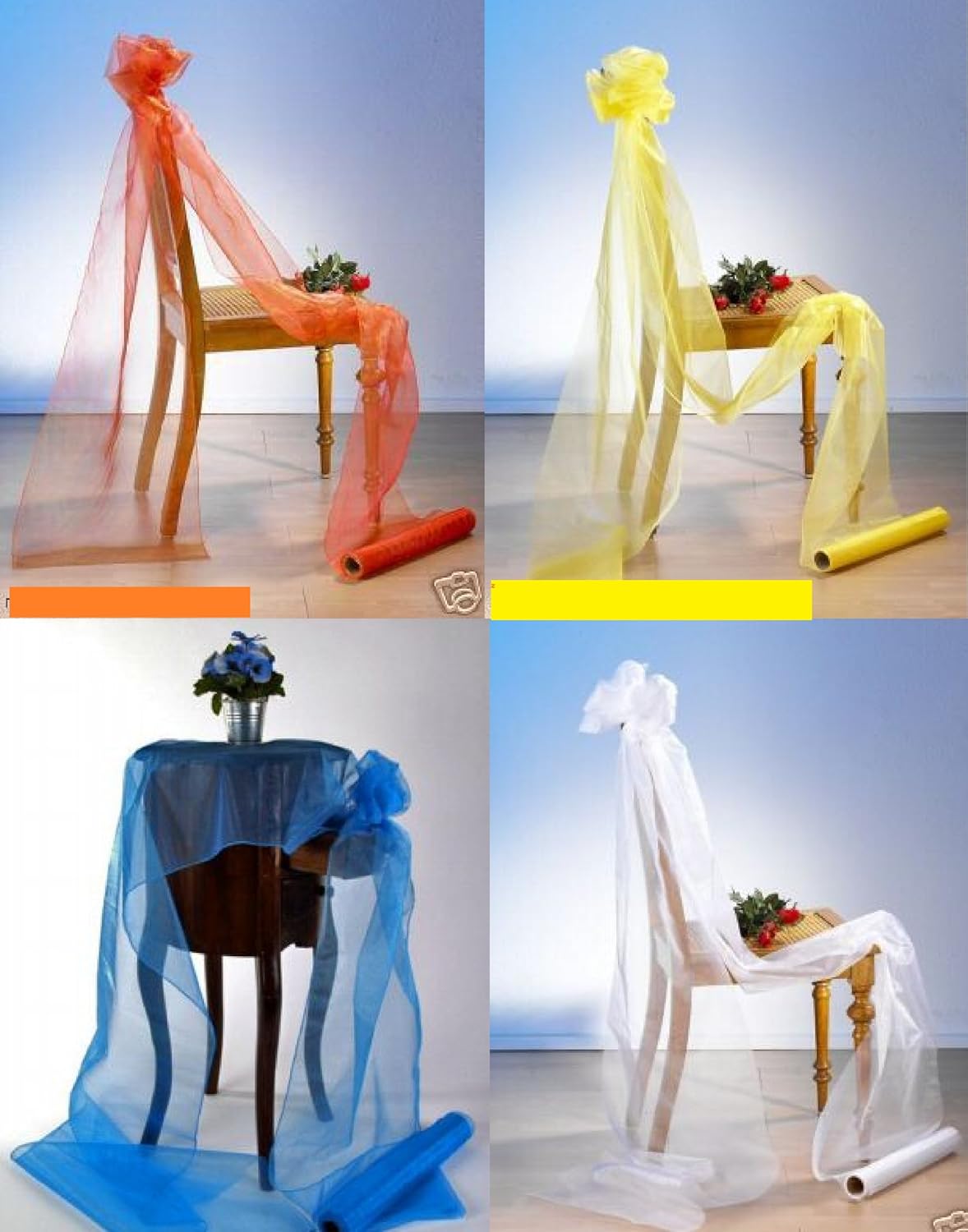 Organza Stoff 10m x 0,40m in vielen Farben (Creme) 1qm = 1,74 Euro