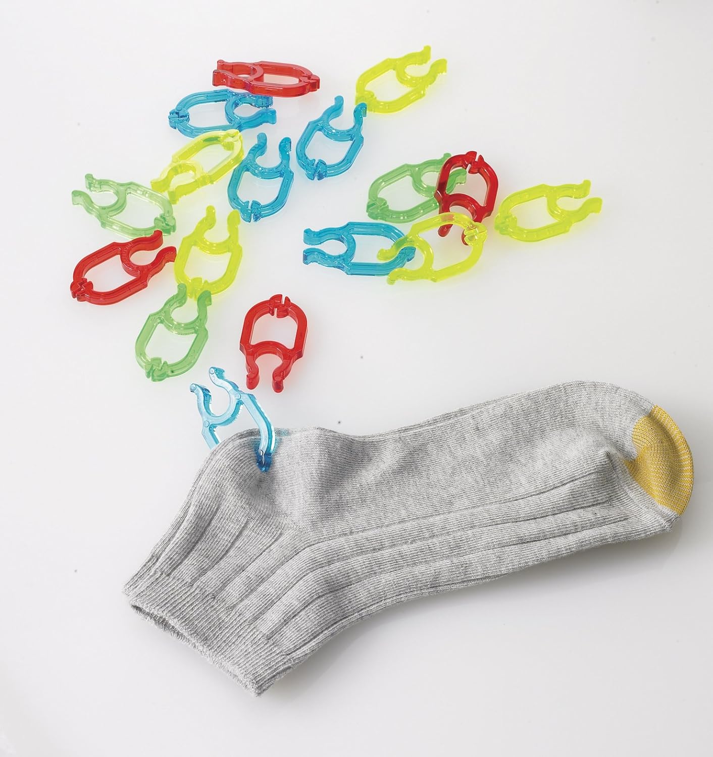 SOCK COP Sock Clips MultiColors (20 Pack), the HandCuff for Socks