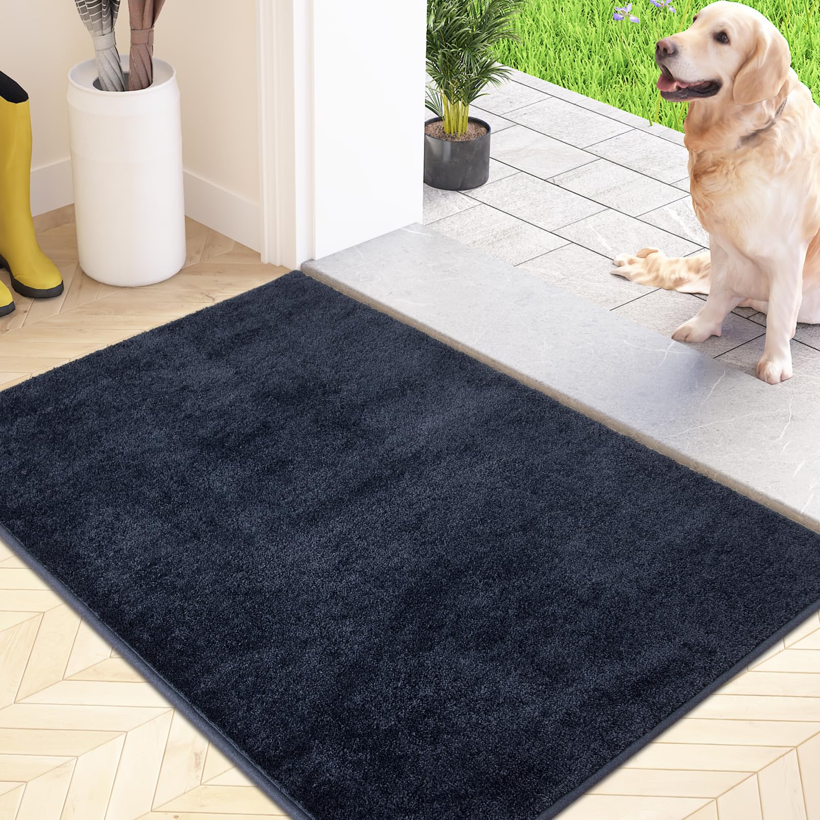 FCSDETAIL Dirty Trap Door mat 60 x 90 cm, Non Slip Machine Washable Entrance Rug, Inside Floor Mat for Dog,Door and Hallway