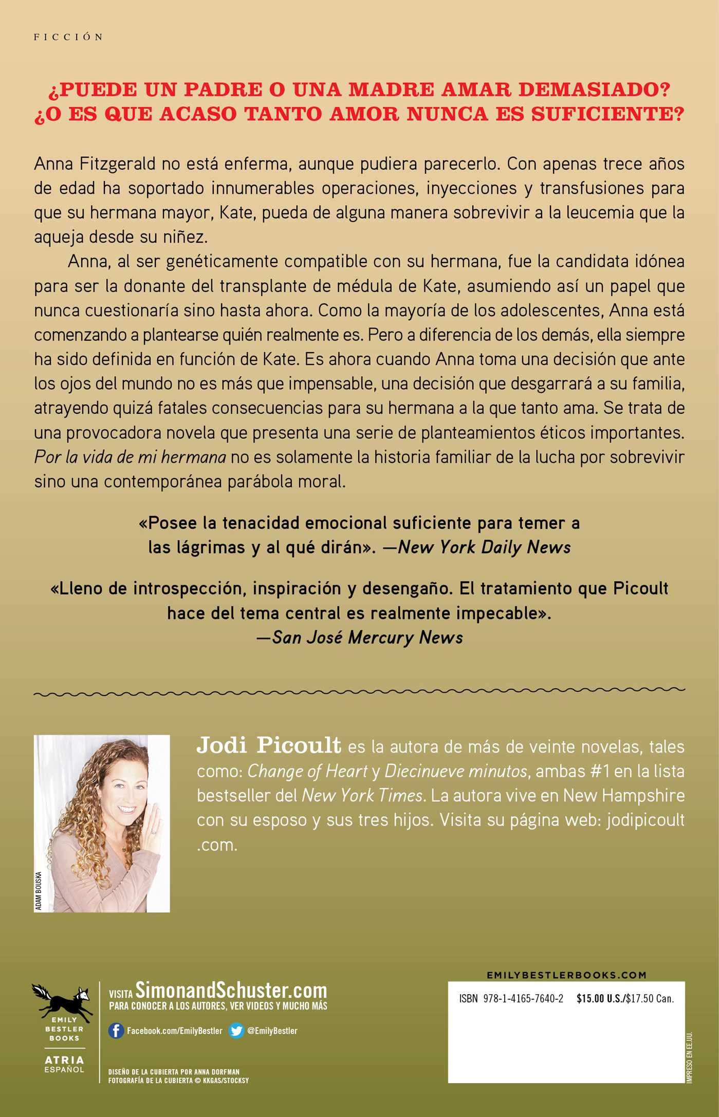 Amazon Com Por La Vida De Mi Hermana My Sister S Keeper Novela