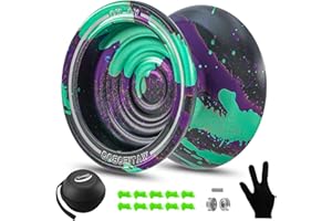 WATIEOBOO Unresponsive Metal Yoyo Professional, Replacement Responsive Ball Bearing Yoyo for Beginners, Professional Trick Yo yo for Adults with Bag, Glove and 10 Yo-yo Strings