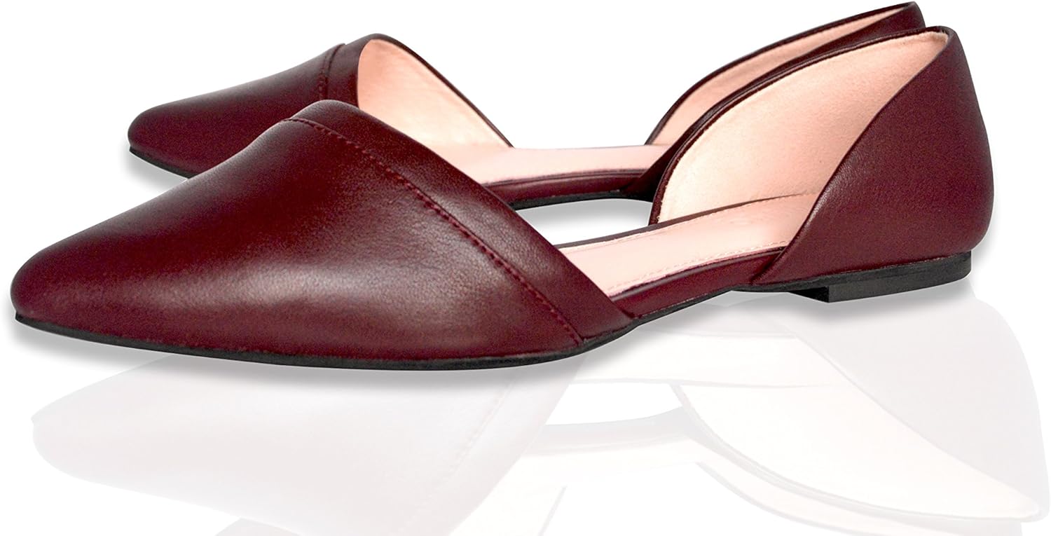 asymmetrical leather flats