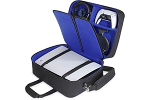 USA GEAR PS5 Case - Console Case Compatible with PlayStation 5, PS5 Slim & PS5 Digital Edition with Customizable Interior for