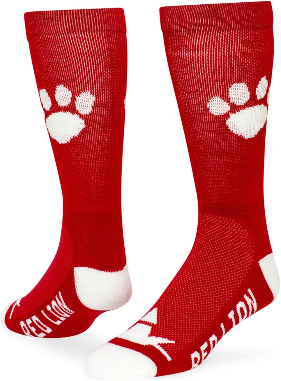 Red Lion Happy Paws High Tech Crew Socks ( Red / White - Medium / Large )