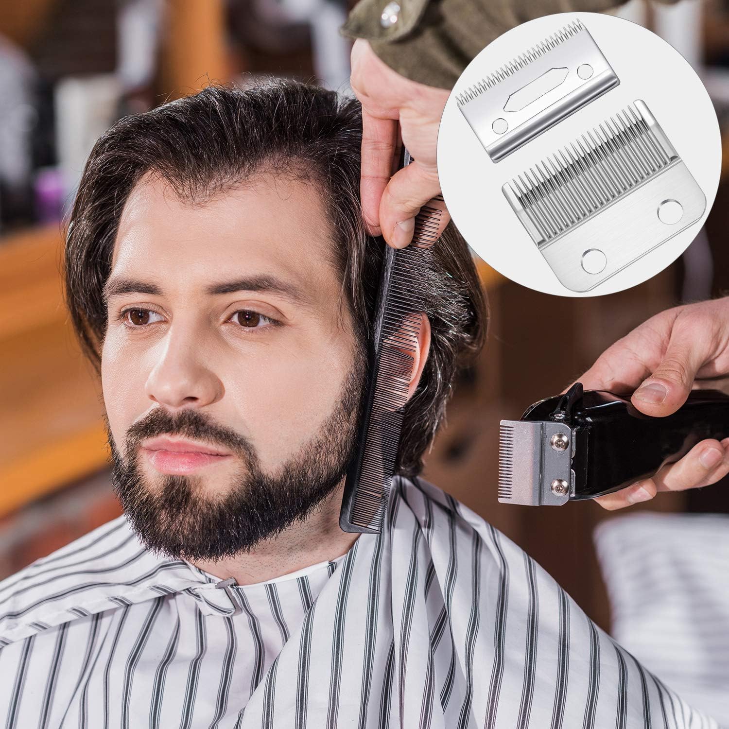 2 Sets Adjustable Clippers Blades, 2 Hole Hair Trimmer Replacement Blade for Wahl 1006, Super Taper #8400 (Silver): Beauty