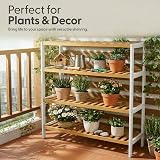 KEPLIN Natural Bamboo Shoe Rack 4 Tier White Natural 70x67x25cm 12 Pairs view 6