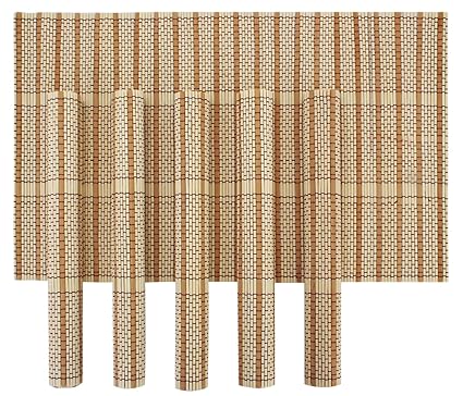 HOKIPO Wooden Dinner Table Kitchen Placemats Set, 6 Piece, Cream