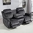 Consofa Zero Gravity Power Reclining Sofa with Adjustable Headrest, Electric Reclining Couch with Wireless Charge, Power Recliner Sofa Couch with Drop Down Table,Cup Holder,USB Ports (Grey)