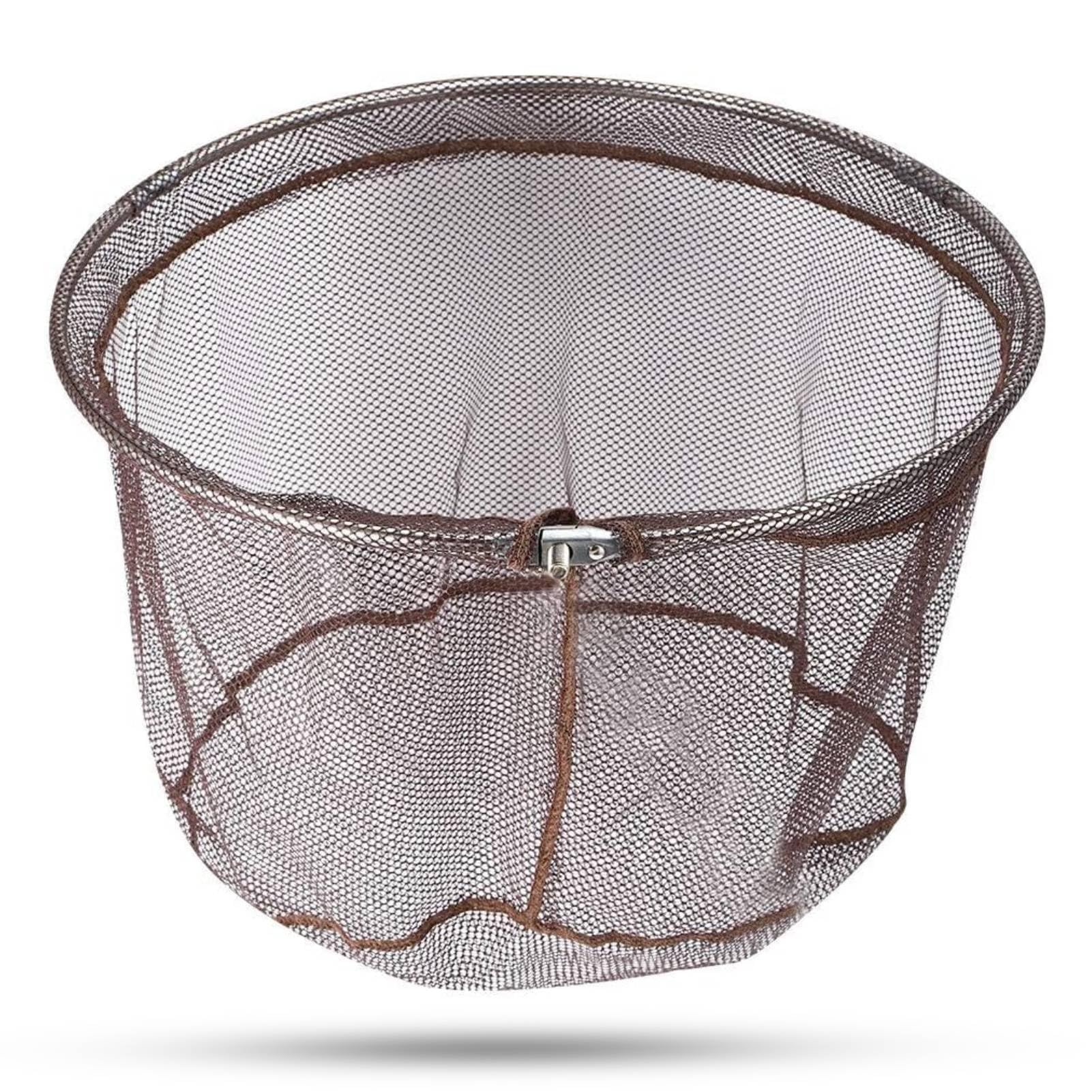 40cm/15.7in Diameter Outdoor Folding Landing Fishing Net Head, Telescopic Minnow Carb Crayfish Shrimp Casting Cage Mesh Portable Fishing Landing Net Fish Bait Trap for Wild Sea Fish