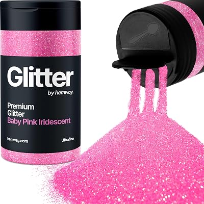 Hemway Baby Pink Iridescent Glitter Shaker 130g Ultrafine 1/128" Flake