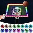 Green Bean LED Basketball Hoop Light Rim and Backboard, Remote Control Basketball Rim Light with 16 Colors 7 Flashing Mode for Playing Basketball in The Dark (Rim and Backboard not Included)