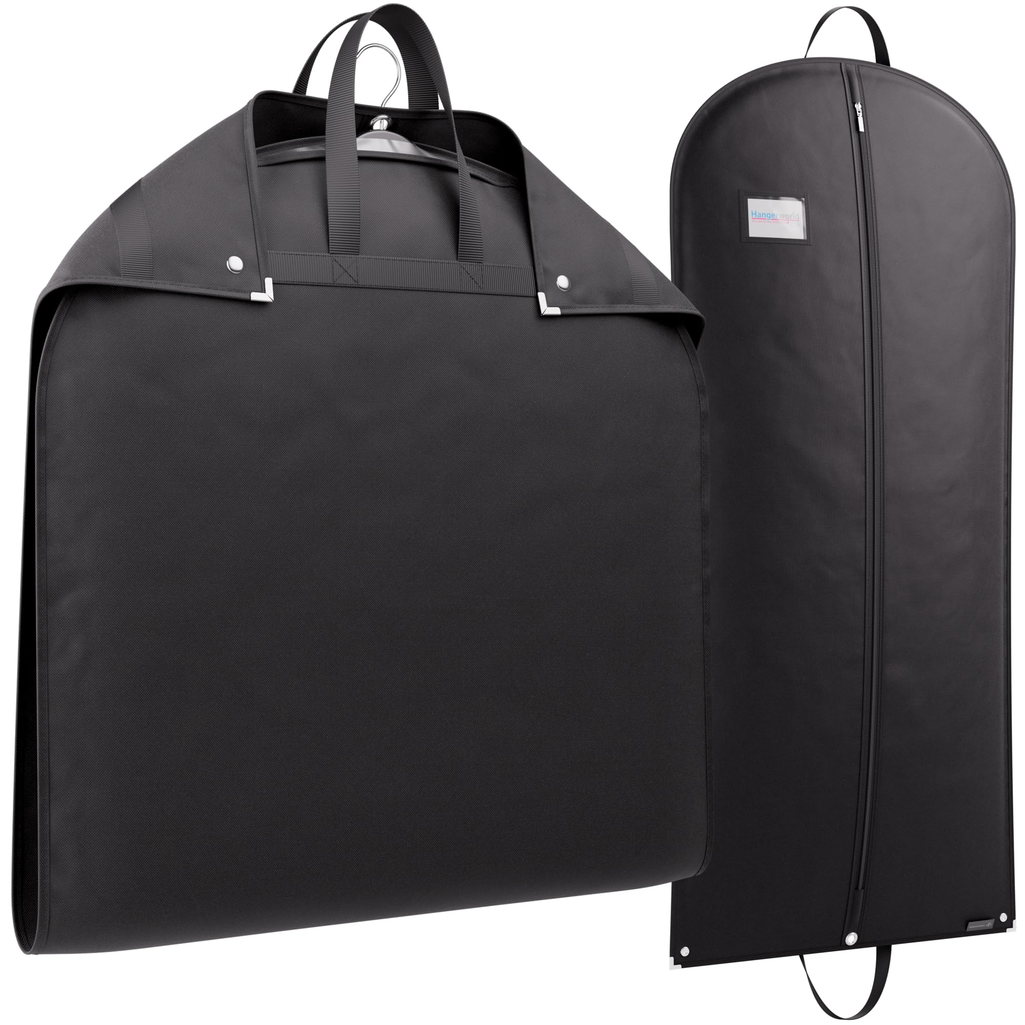 HANGERWORLD 40 Inch Black Breathable Suit Cover Carrier Protector Travel Bag with Handles
