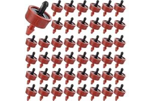 FULAIERGD 60Pcs 1 GPH Pressure Compensating Irrigation Spot Drippers,Constant Flow Barb Outlet Watering Dripper Emitters Heads Parts for 1/4 Inch Watering Tubing Line for Garden Pots Plants Irrigation Systems