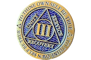 RECOVERYCHIP 3 Year AA Medallion Reflex Antique and Blue Color Bronze Chip III