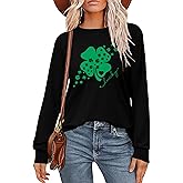 St. Patricks Day Shirts for Women: Irish Shamrock T Shirt Clovers St Patrick's Day Long Sleeve Tops