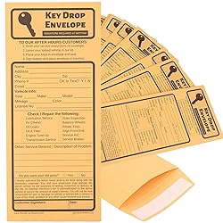 100 Key Drop Off Envelopes for After Hours – Auto
