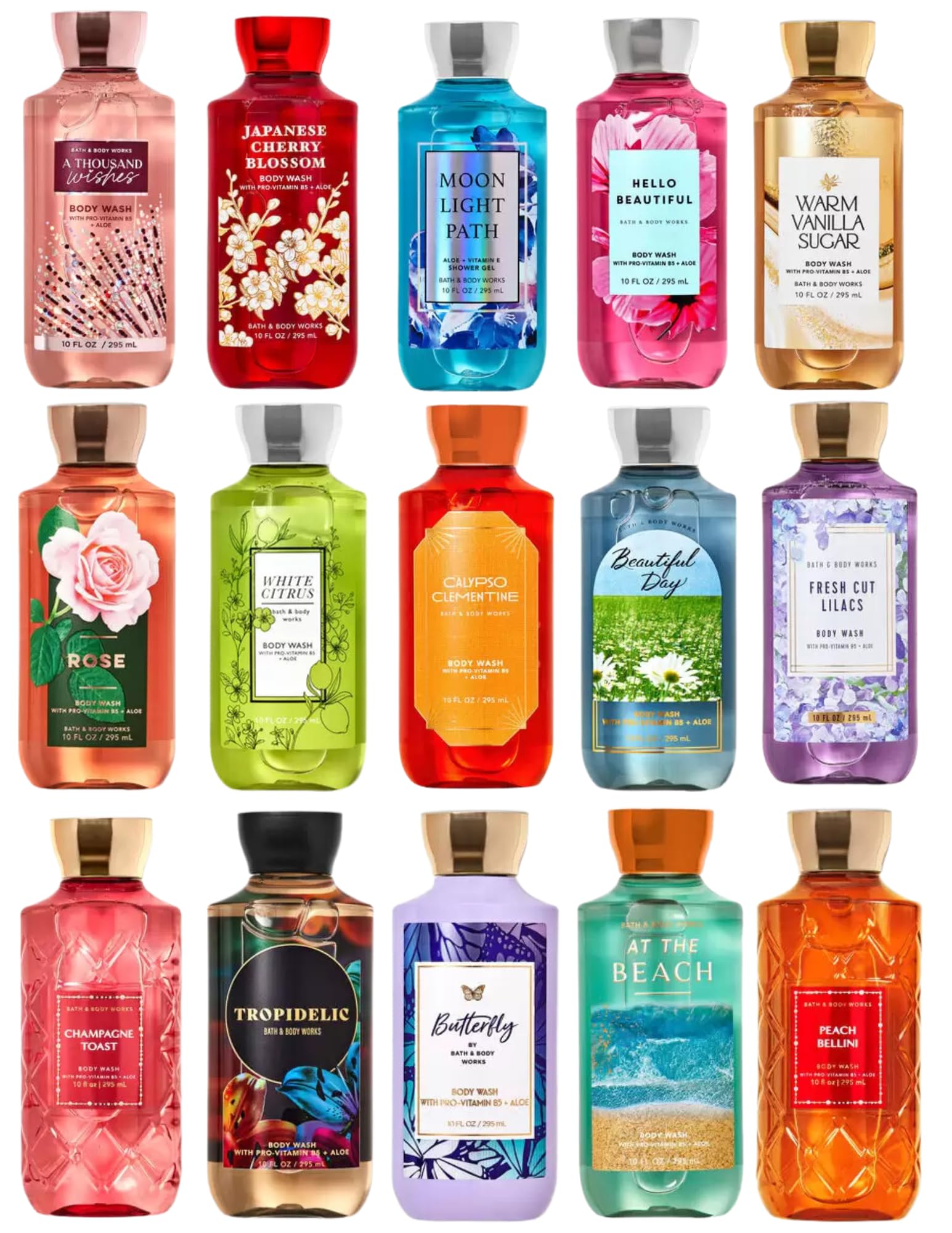 Bath & Body 3 PACK, Random Miscellaneous Assorted Shower Gel, 10 oz each (30 oz total)