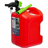Scepter 5 Gal Gas Can, Spill Proof SmartControl Spout, Spout Extender, Red | Gasoline Only, EPA/CARB Compliant Fuel Container with Rear Handle, 15-1/4" H x 10" W x 12" D, Model FSCG552