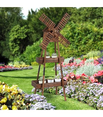 Amazon.com: VINGLI Wood Wind Spinner, Sturdy Cross-Braced Windmill