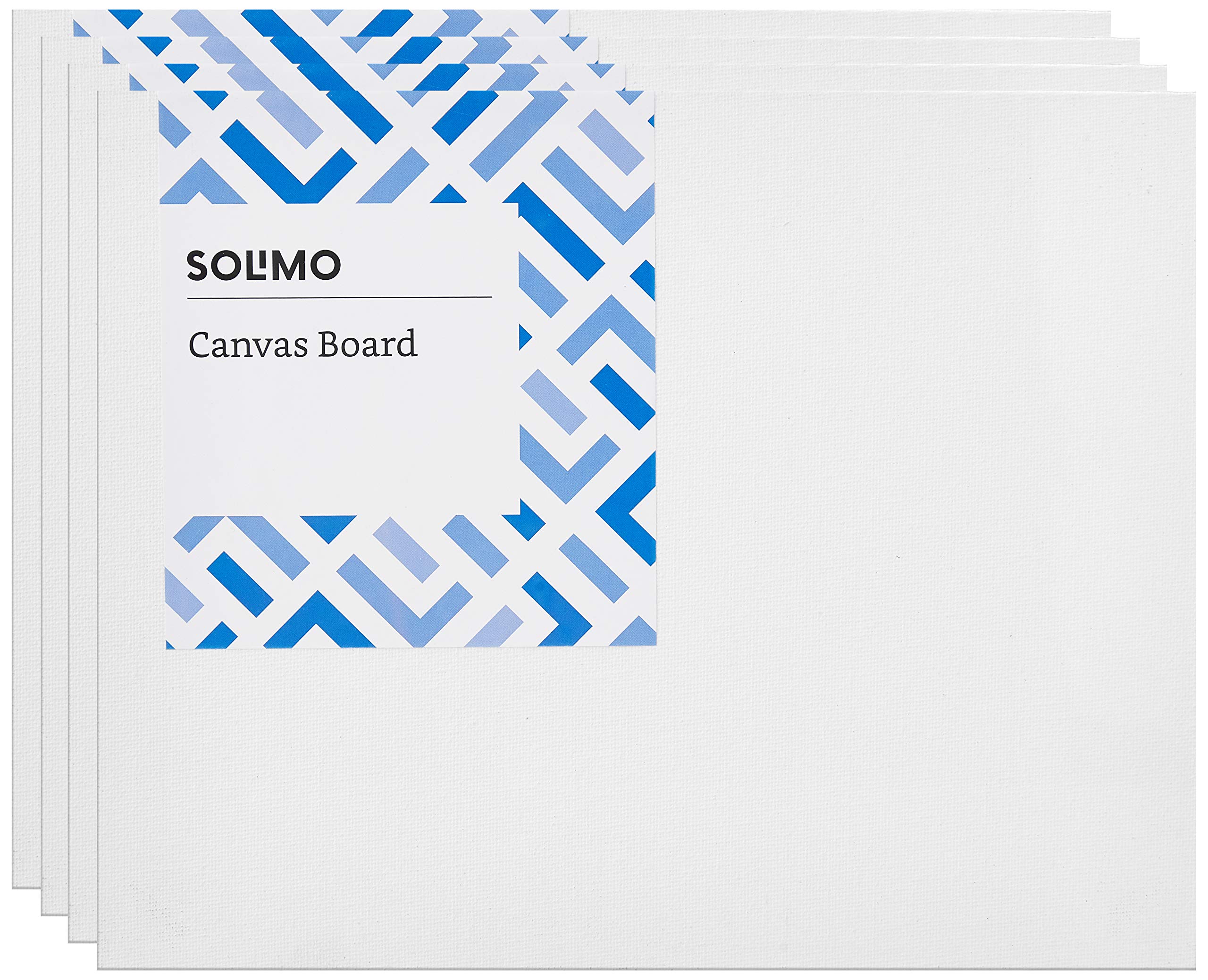 Amazon Brand - Solimo Medium Grain Cotton Canvas Board, 8 x 10 inch, Set of 4