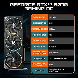 GIGABYTE GeForce RTX 5070 Gaming OC 12G Graphics