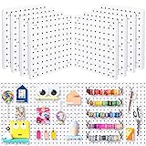 8Pcs Pegboard Wall Organizer Panels, White Pegboard