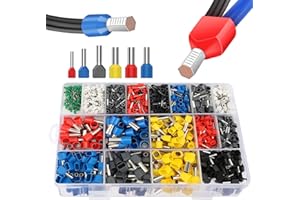 Lytool Wire-Ferrule Kit 1200pcs:Ferrule-Connectors, Double Ferrules Terminal Set, Insulated Ferrule Crimp Pins, Single Line Ferrules and Twin Wire Ferrule Set, AGW 23-6