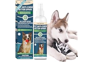 VICSOM No Chew Spray For Dogs, Bitter Apple Spray For Dogs Stop Chewing Furniture, Shoes, Prevent Licking Bandages, No Alcohol & Trace, Safe Dog Training & Behavior Aids Spray, 6.76 FL Oz, Indoor & Outdoor
