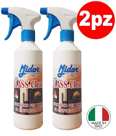 Stufa A Pellet Pulisce Vetri Di Stufe E Camini Caminetti 2x500ml Rimuove Annerimento E Fuliggine Dai Vetri Senza Fatica Pulizia Vetro Camino