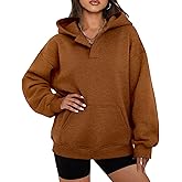 onlypuff Women Essential Hoodies Pullover Sweatshirt Long Sleeve Kangaroo Pocket Fleece Basic Sweater