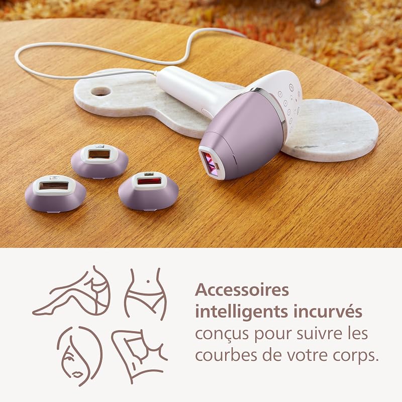 Lumea série 8000, Épilateur à lumière pulsée, alternative à l'épilation laser, technologie SenseIQ, 4 accessoires pour corps, visage, maillot, aisselles, tondeuse-stylo compact, BRI949/00