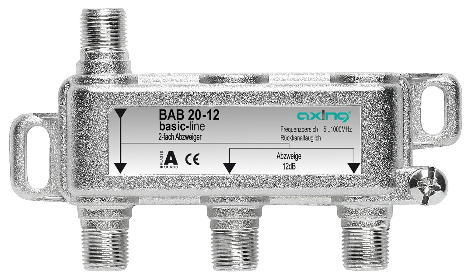 Axing BVE 80-01 BK-Verteiler 8-fach basic-line | für Kabelfernsehen und DVB-T2 HD, 5 bis 1006