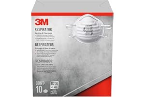 3M Sanding and Fiberglass Non-vented Respirator, 8200, 10 Masks (N95)