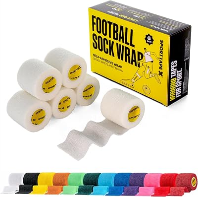 SPORTTAPE 6 Rolls 5cm x 4.5m White Self-Adhesive Cohesive Bandage