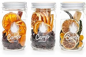 CAMP CRAFT COCKTAILS Camp Craft Cocktail Mix - Variety Pack | Old Fashioned, Sangria, Pineapple Jalapeno | 3 Pack of 16 oz Glass Jars for Cocktails, Margaritas, and Mocktails