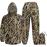 Tongcamo Rain Suits for Men Waterproof - Rain Jacket Pants Adults Rain Gear Lightweight Raincoat with Hood Hunting Camo