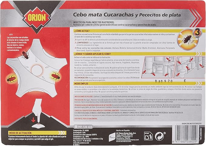 Orion Gel Insecticida Cebo Matacucarachas - 3 Unidades