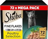 Sheba Fine Flakes in Jelly Poultry Collection 72x85g Cat Food Pouches view 1
