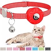 AirTag Cat Collar - Reflective Breakaway With GPS Holder and Bell, Lightweight Tracker for Girl Boy Cats, Kittens and Puppies