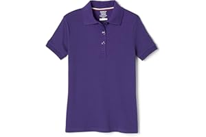 French Toast Girls' Short Sleeve Picot Collar Polo School Uniform Shirt (Standard and Plus)