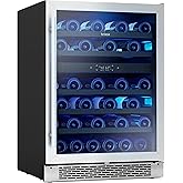 Zephyr BWN24C02AG Brisas 24 Inch Wide 46 Bottle Capacity Built-In or Freestanding Wine Cooler with Dual-Pane Door - Stainless